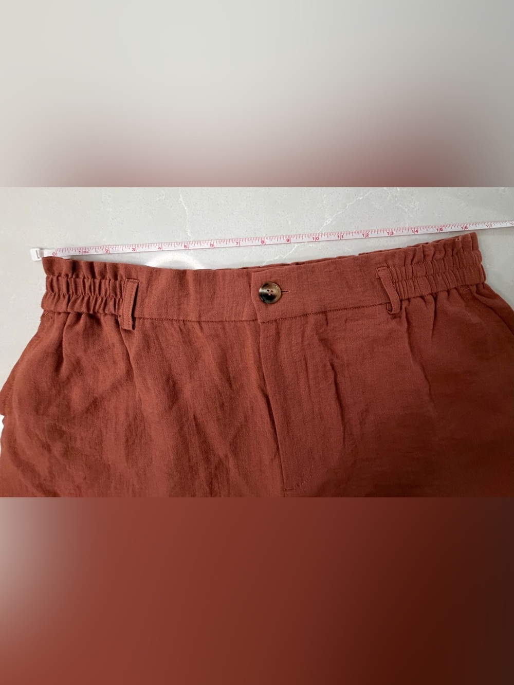 Halara Terracotta Cropped Wide-Leg Pants High-Waisted Elastic Size XL - Picture 5 of 11